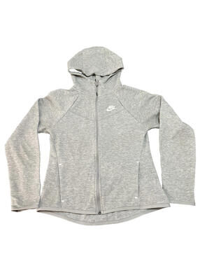 Nike Women Sportswear Tech Fleece Windrunner Full-Zip Hoodie XS Grey White